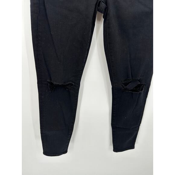 American Eagle AEO Jeans Women 4 SHORT Black Jeggings Zip Fly Cotton Blend Denim - Picture 3 of 9